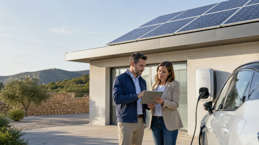 Revisión de una instalación solar con cargador eléctrico en Cataluña.